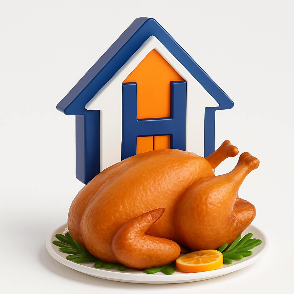 Housing Hub 3D Logo with Giant Turkey