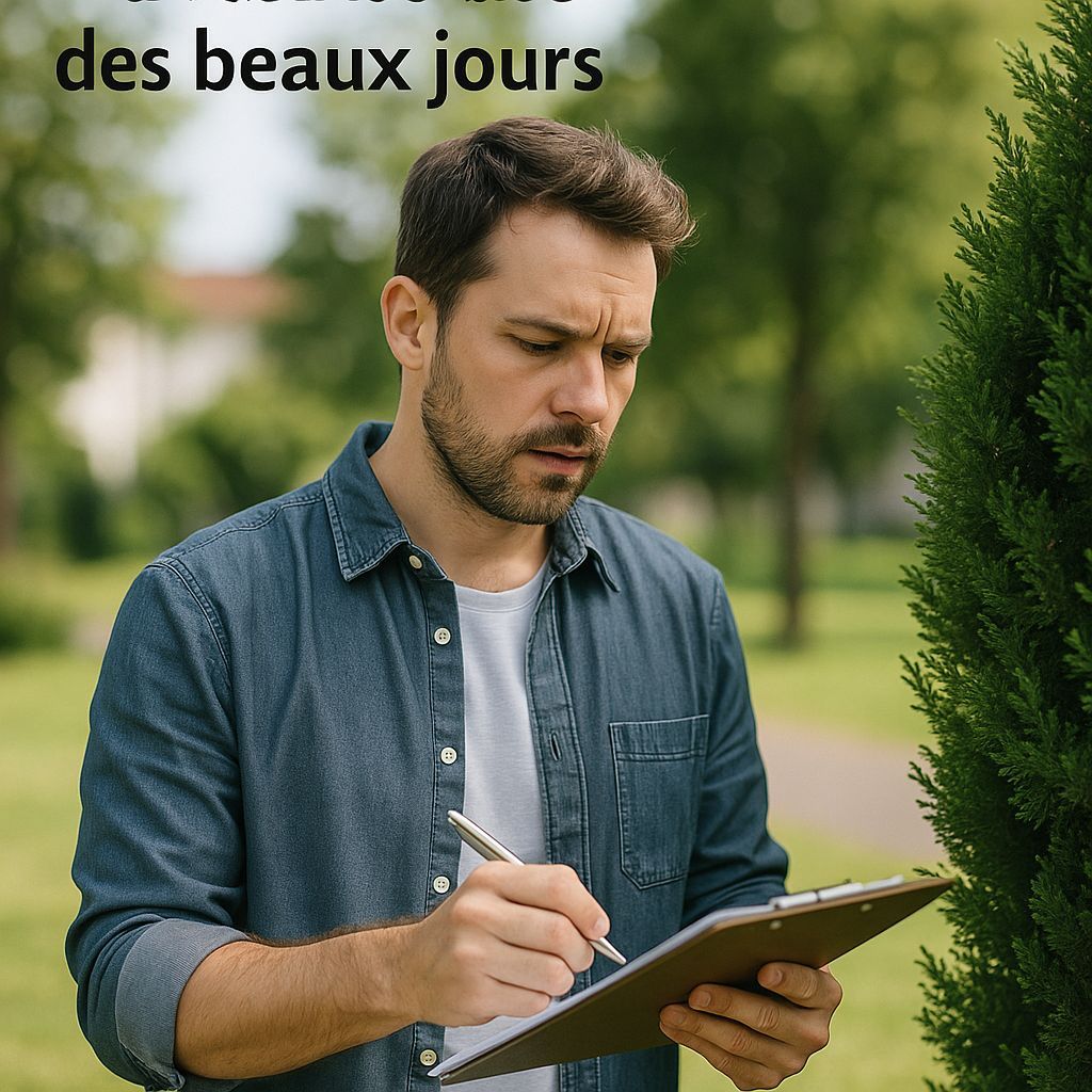 homme qui regarde une haie