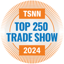 TSNN Top 250 Trade Show 2024 badge in orange and blue with sunburst design