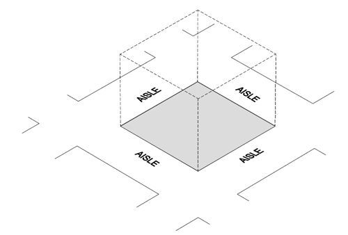 3D isometric cube diagram labeled with multiple “ABOVE” surfaces on a white background