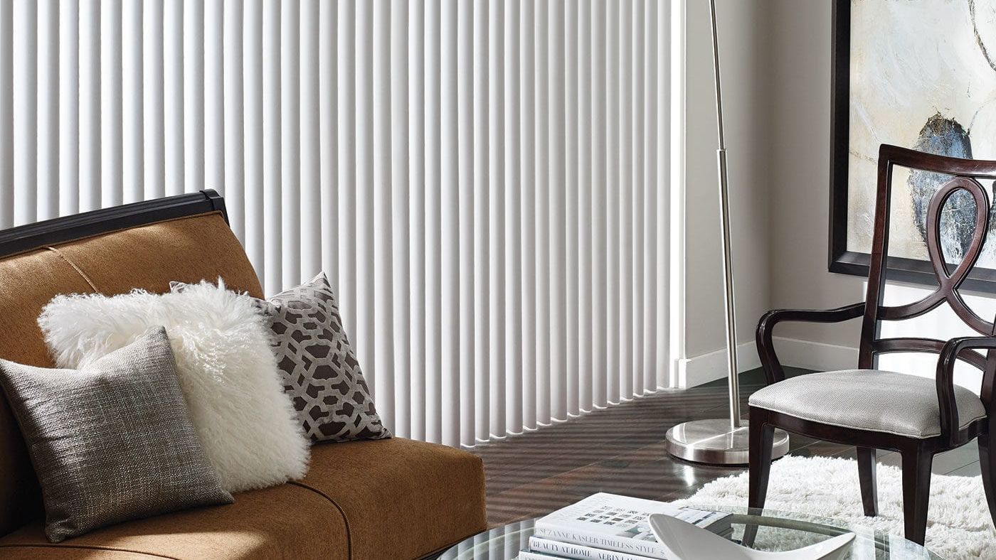 White vertical blinds in Lambertville, New Jersey