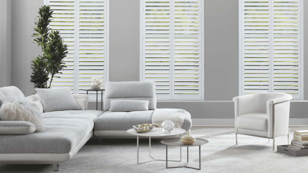  Polar white composite house shutters in Lambertville, New Jersey