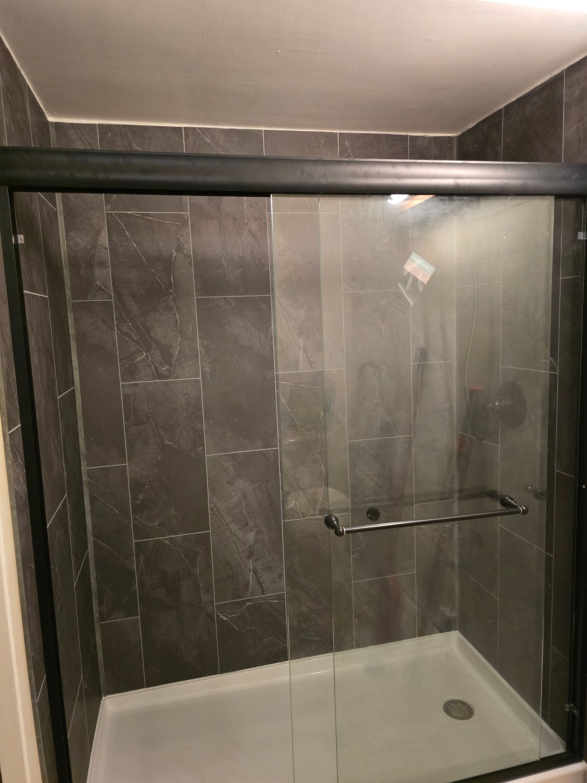 Picture of a shower remodel.