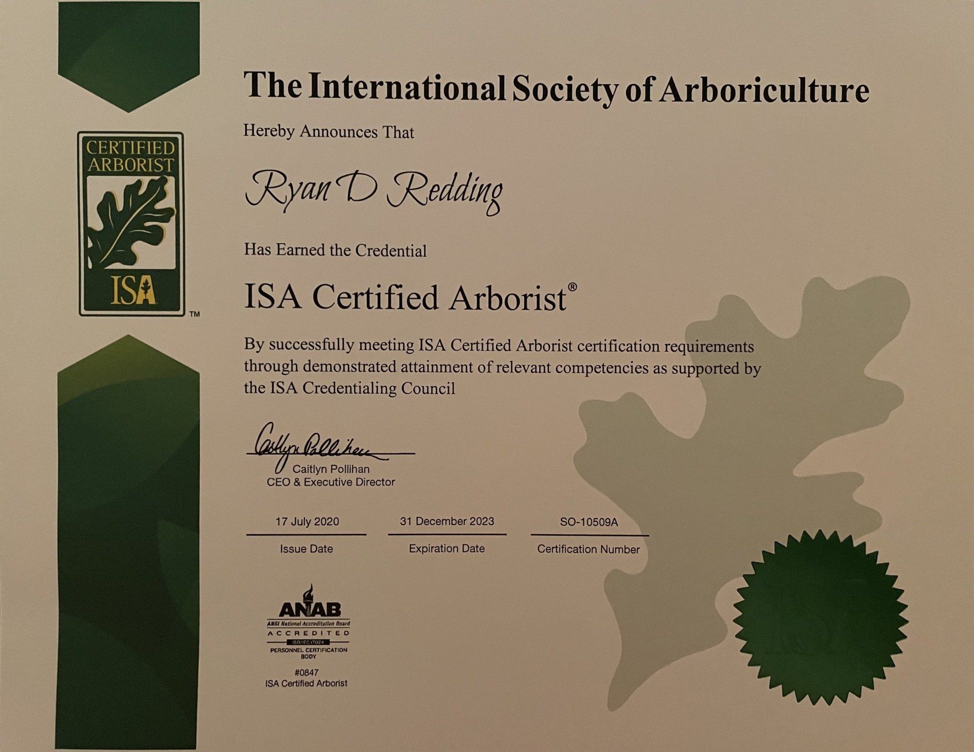 ISA Certified Arborist ISA Certified Arborist