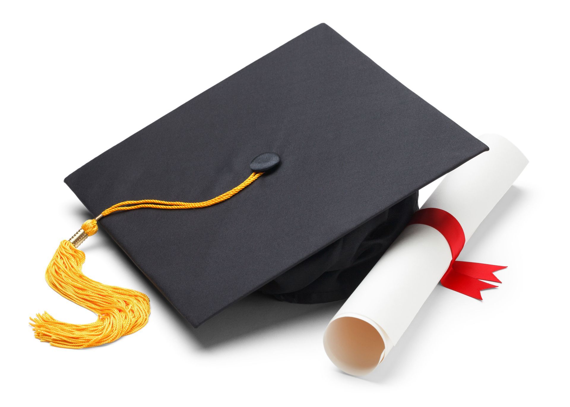 Black Graduation Cap With Degree Isolated On White Background — New Braunfels, Texas — Ronald D. Zipp Attorney At Law Black Graduation Cap With Degree Isolated On White Background — New Braunfels, Texas — Ronald D. Zipp Attorney At Law
