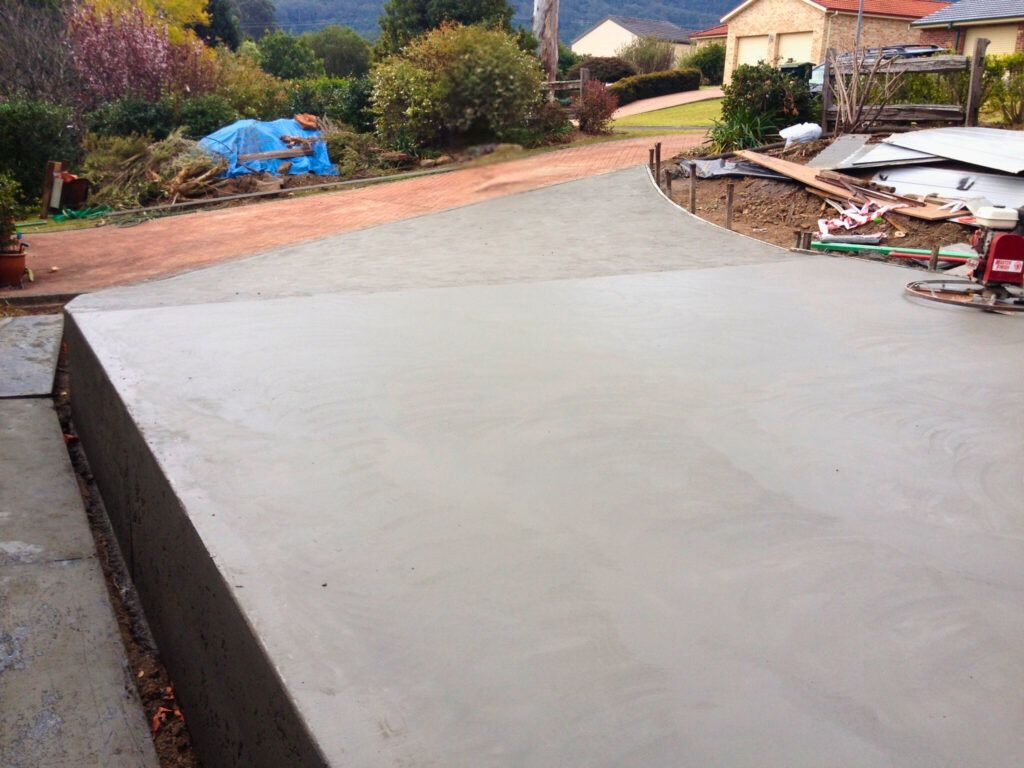 Completed commercial concrete slab project in the Shoalhaven Shire.