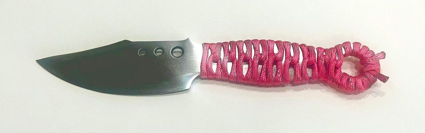 CUSTOM PINK PARACORD HIGH CARBON STEEL HUNTING BLADE