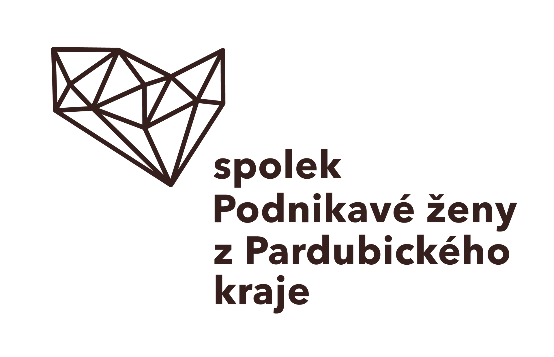 Logo with geometric fox and Czech text: “spolek Podnikavé ženy z Pardubického kraje”