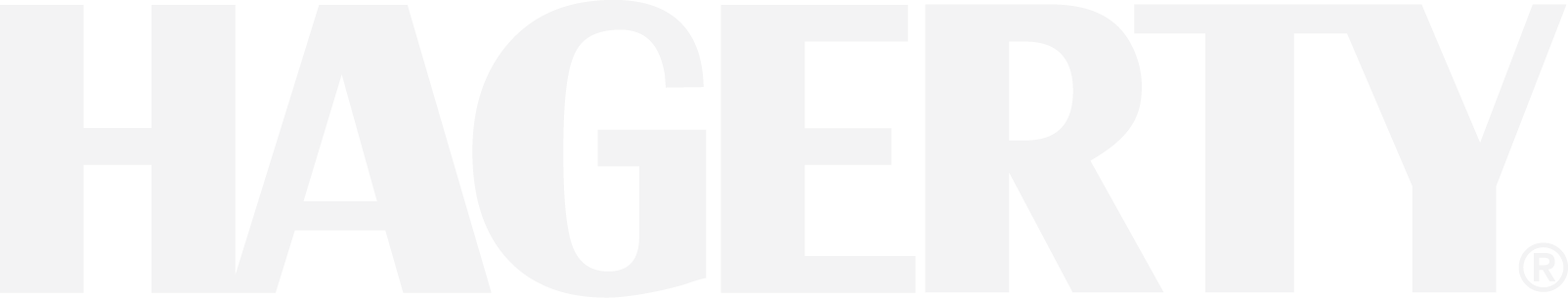 The word hagerty is written in white on a white background.