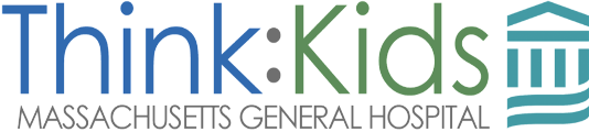 ThinkKids Massachusetts General Hospital logo in blue and teal with a bridge icon