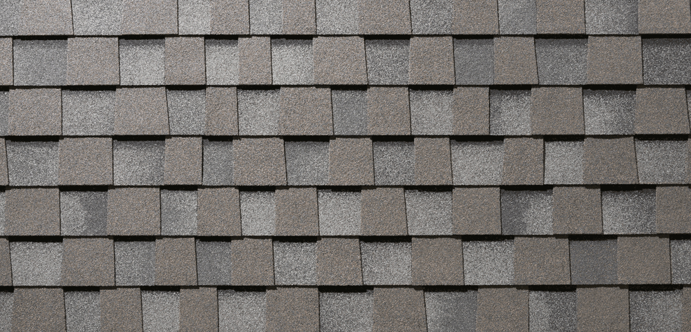 Bardeaux de toiture en asphalte gris.