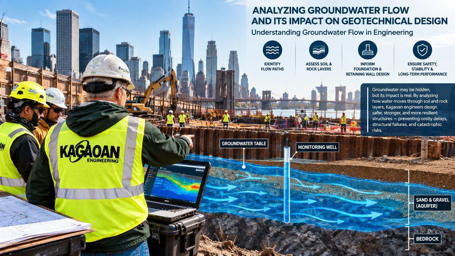 Kagaoan Engineers Analyzing Groundwater Flow and Its Impact on Geotechnical Design