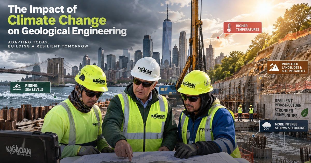 Kagaoan engineers discussing The Impact of Climate Change on Geological Engineering on the job