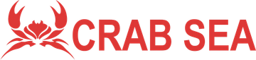 Red crab logo with the text &ldquo;CRAB SEA&rdquo; in red on a white background