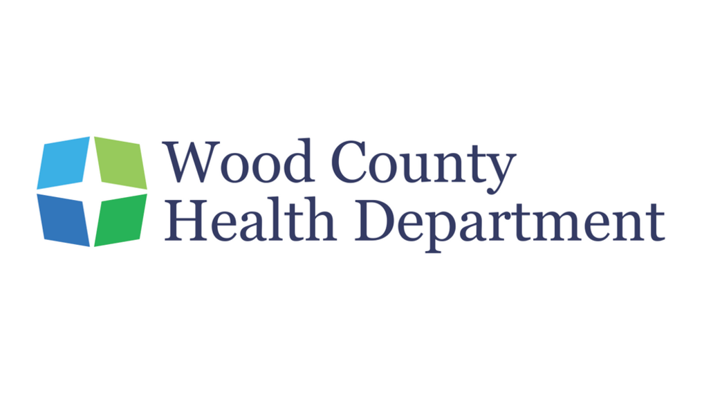 Wood County Health Department logo: blue/green starburst with text