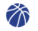 Blue basketball with white lines.