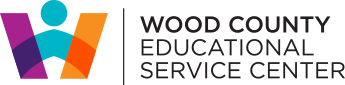 Logo of Wood County Educational Service Center: a purple and orange