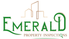 The logo for Emerald Property Inspections is green and gold.