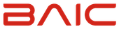 Logotipo estilizado rojo para la marca automotriz BAIC.