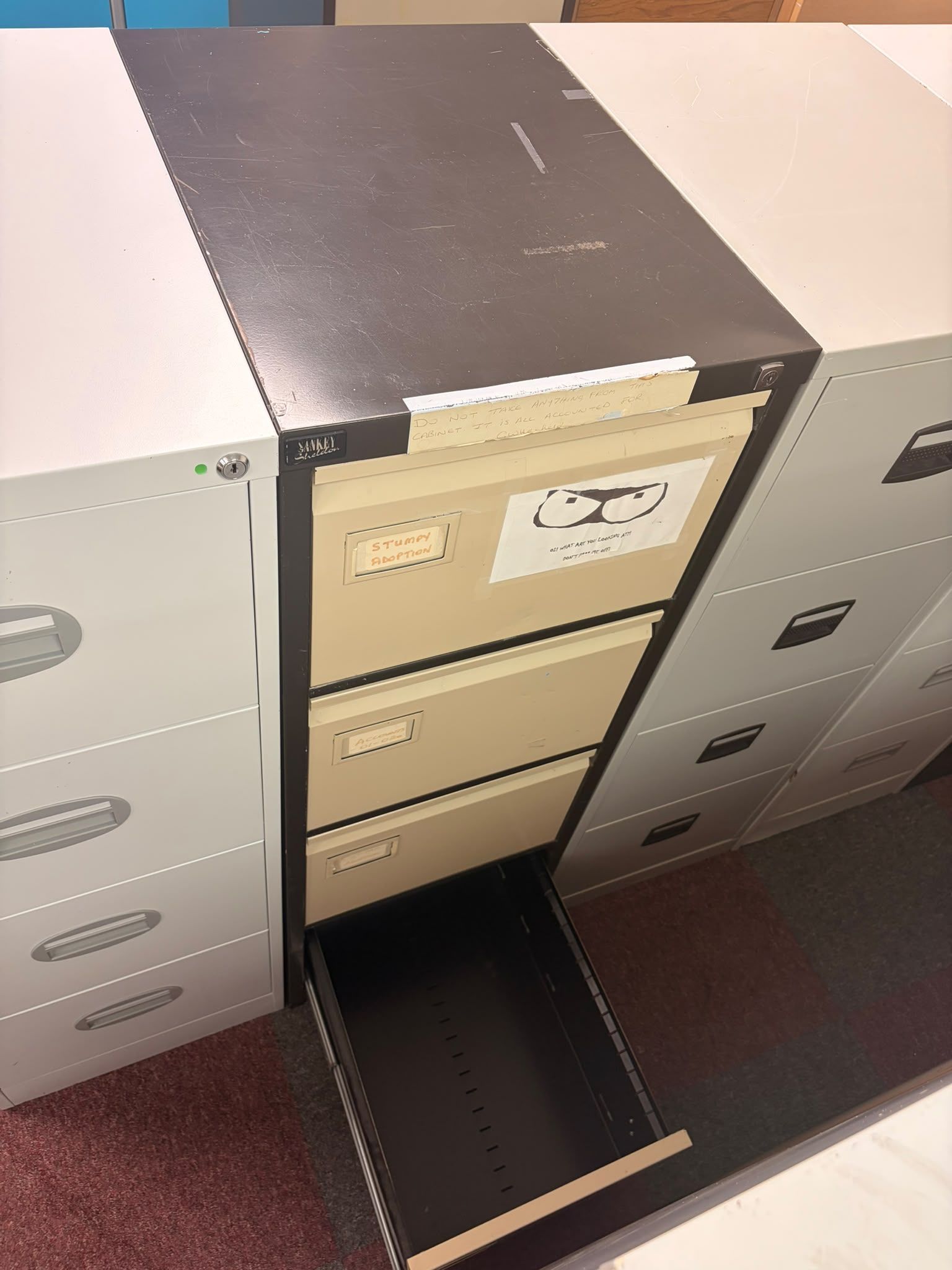 Used Filing Cabinet - Coffee And Cream - Four Drawer