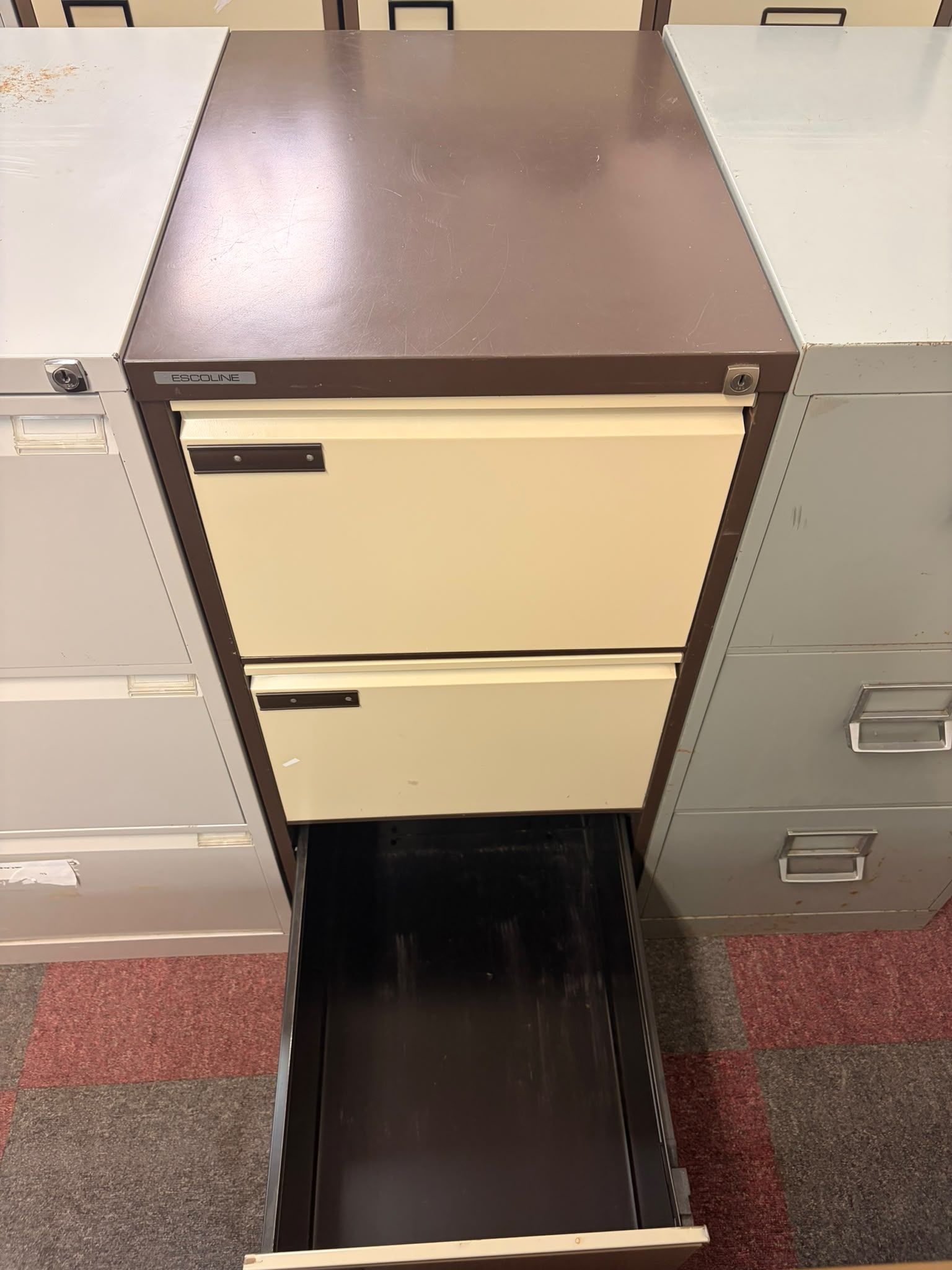 Used Coffee And Cream - Three Drawer Filing Cabinet