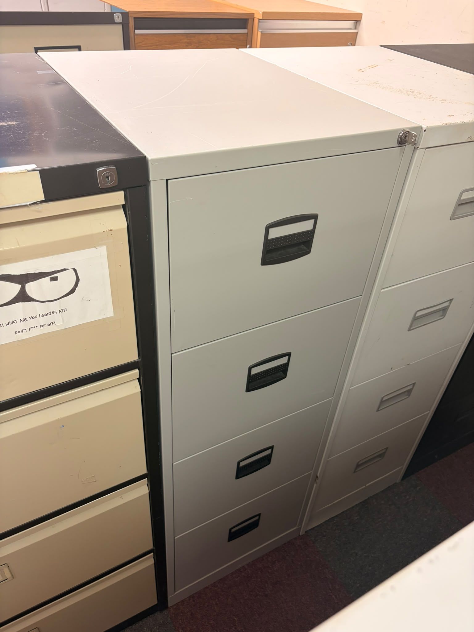 Silver Metal Filing Cabinet
