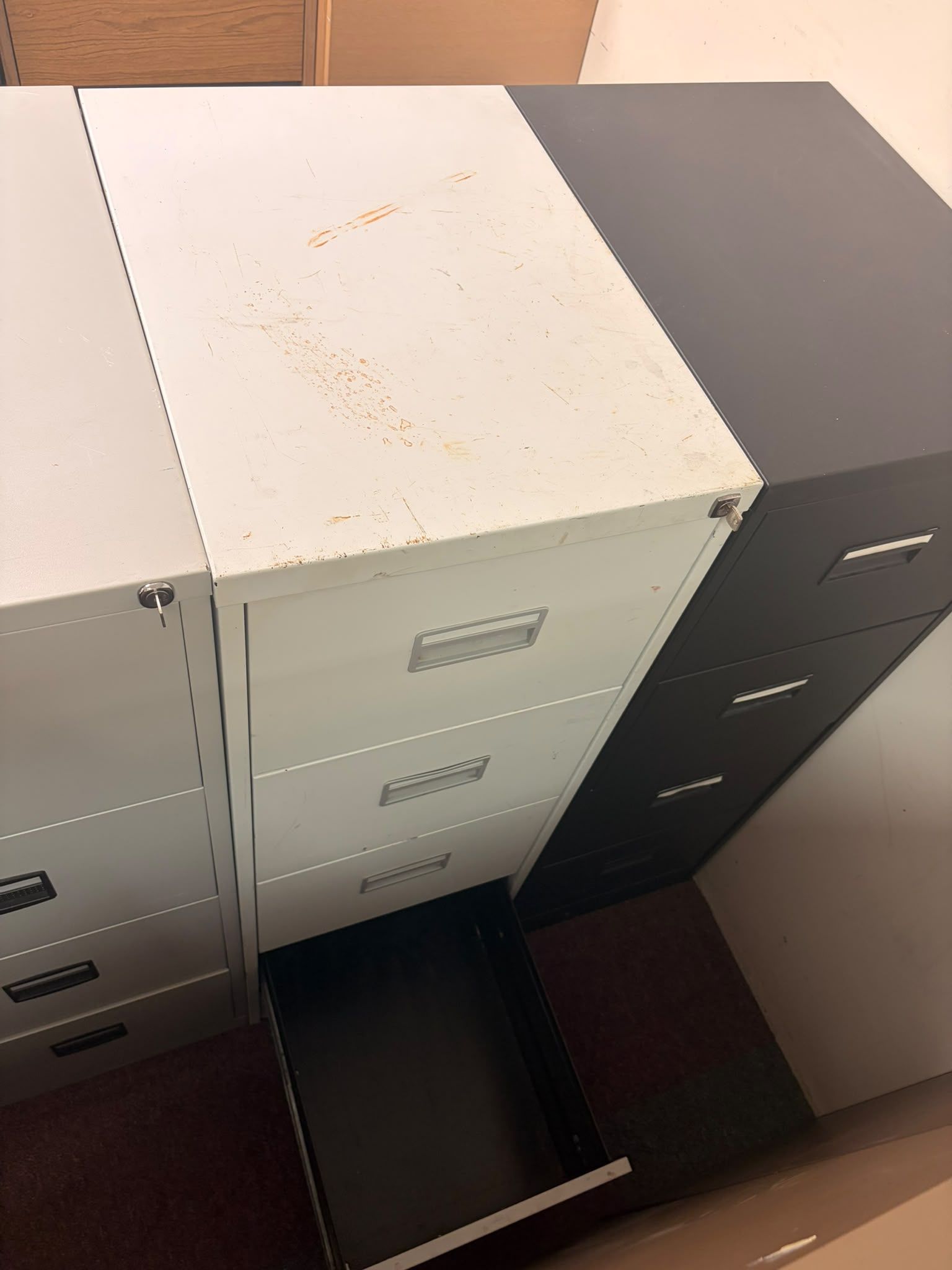 Used White Four Drawer Filing Cabinet