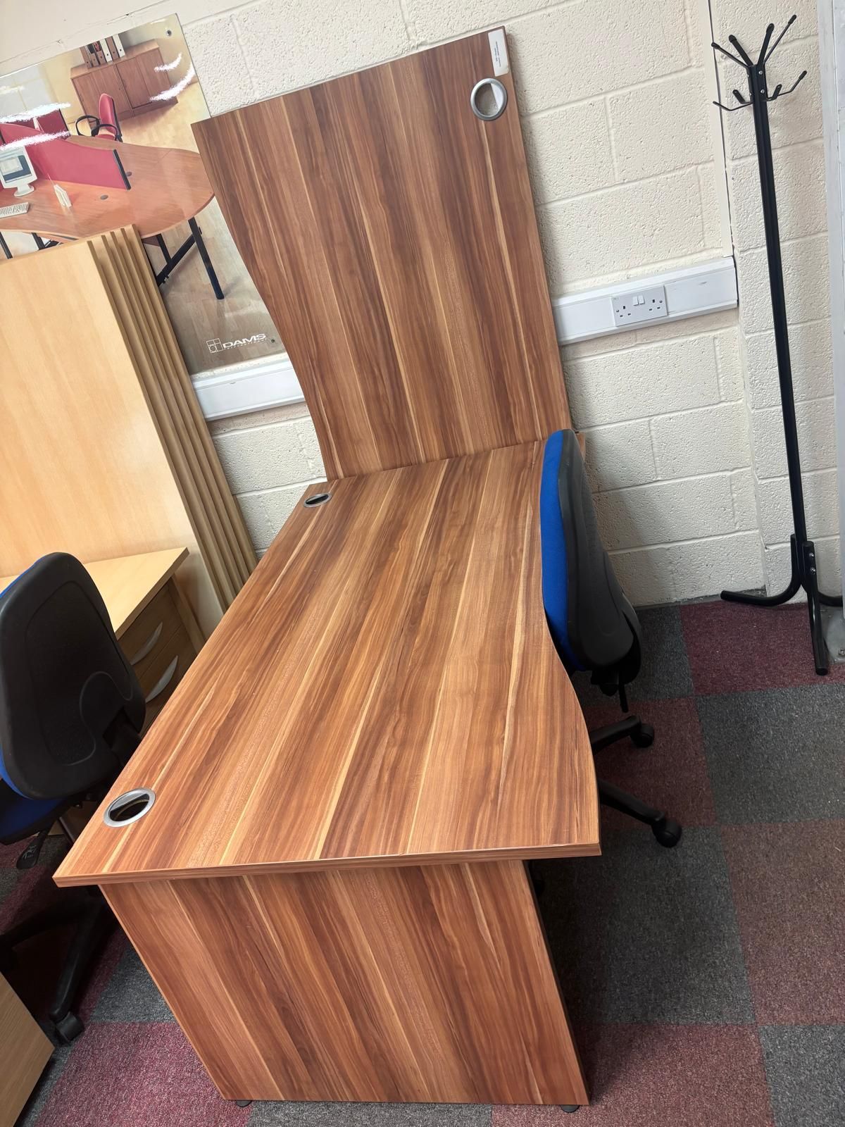 Walnut Double Curved Desk