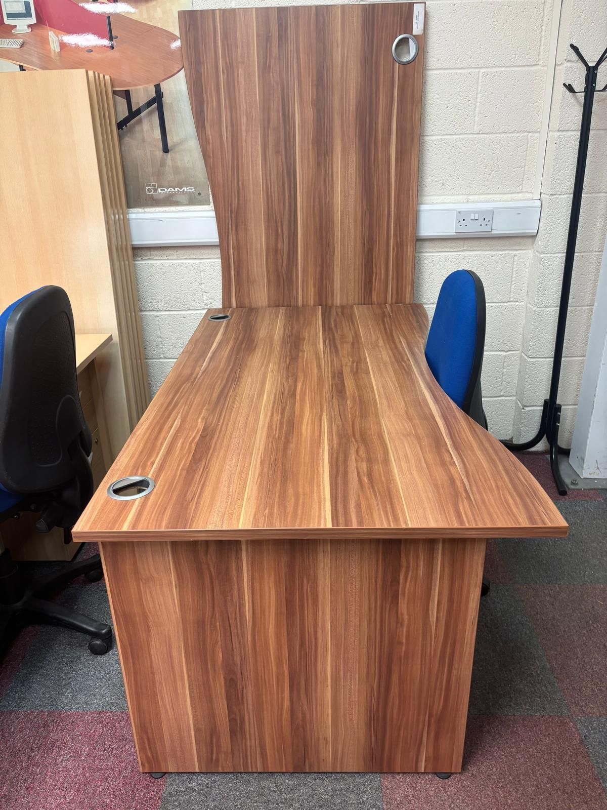 Walnut Double Curved Desk