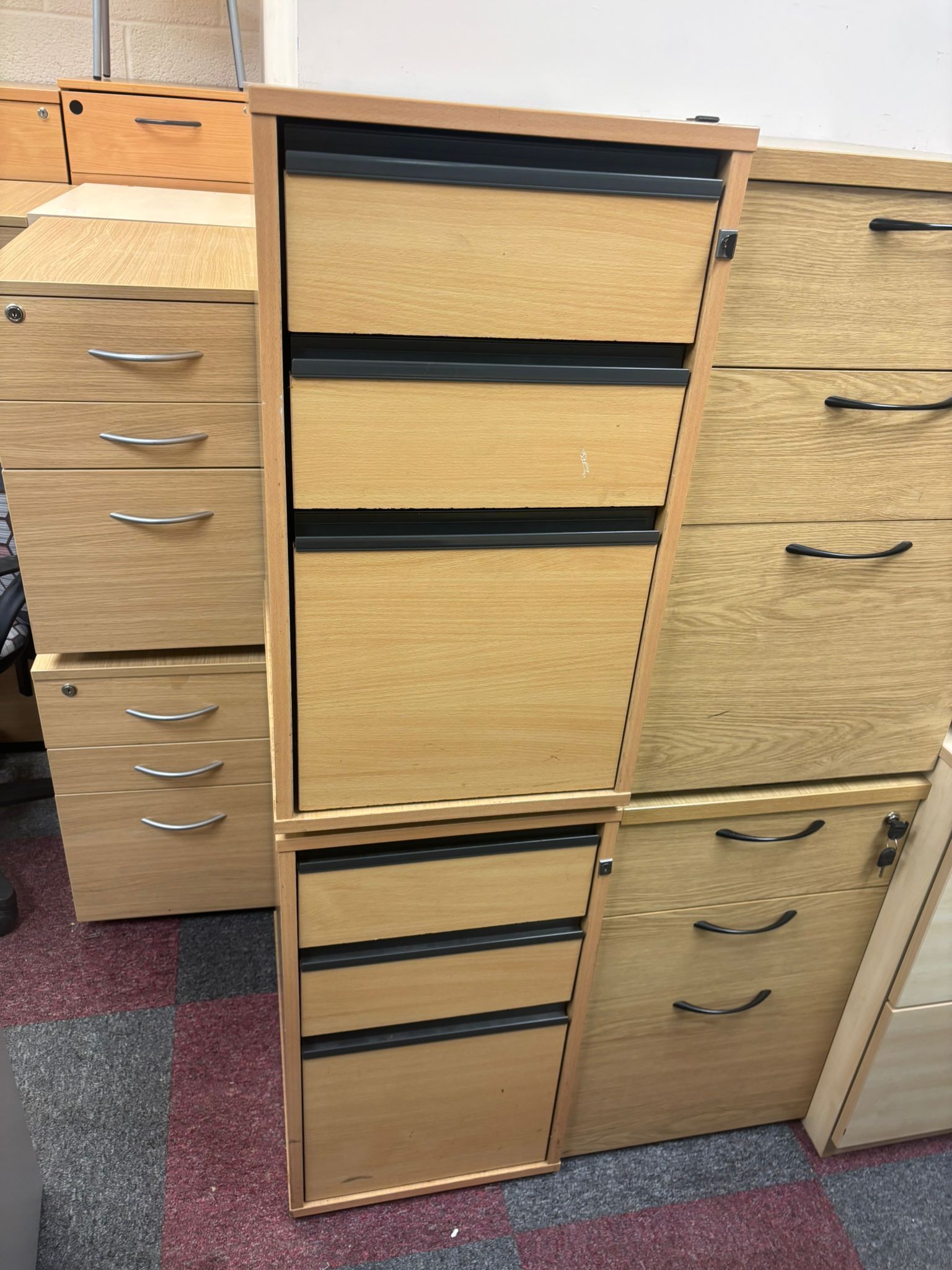 Used Desk High Pedestals With Filing Drawer