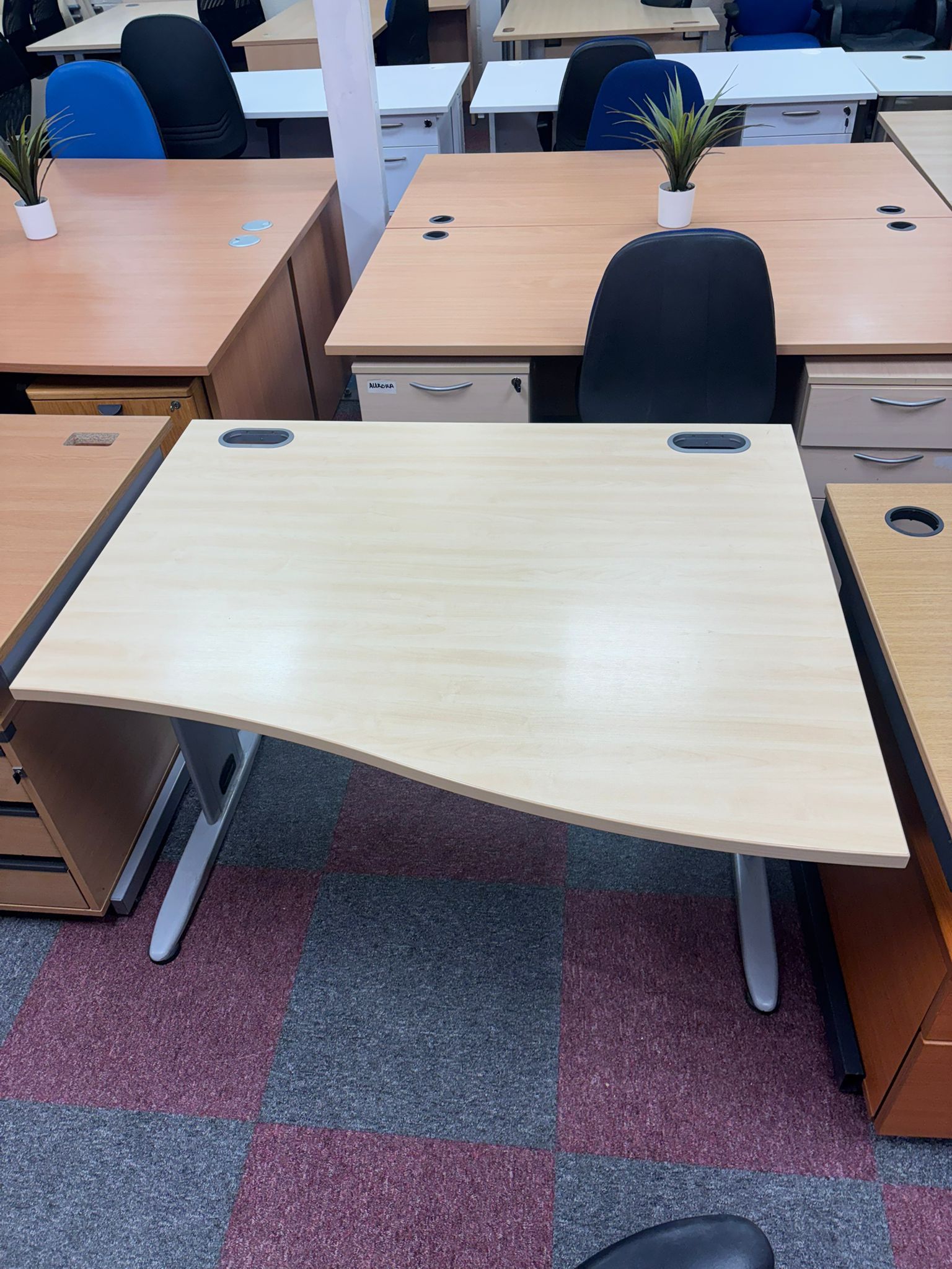 Used Small Wave Desk Cantilever Frame