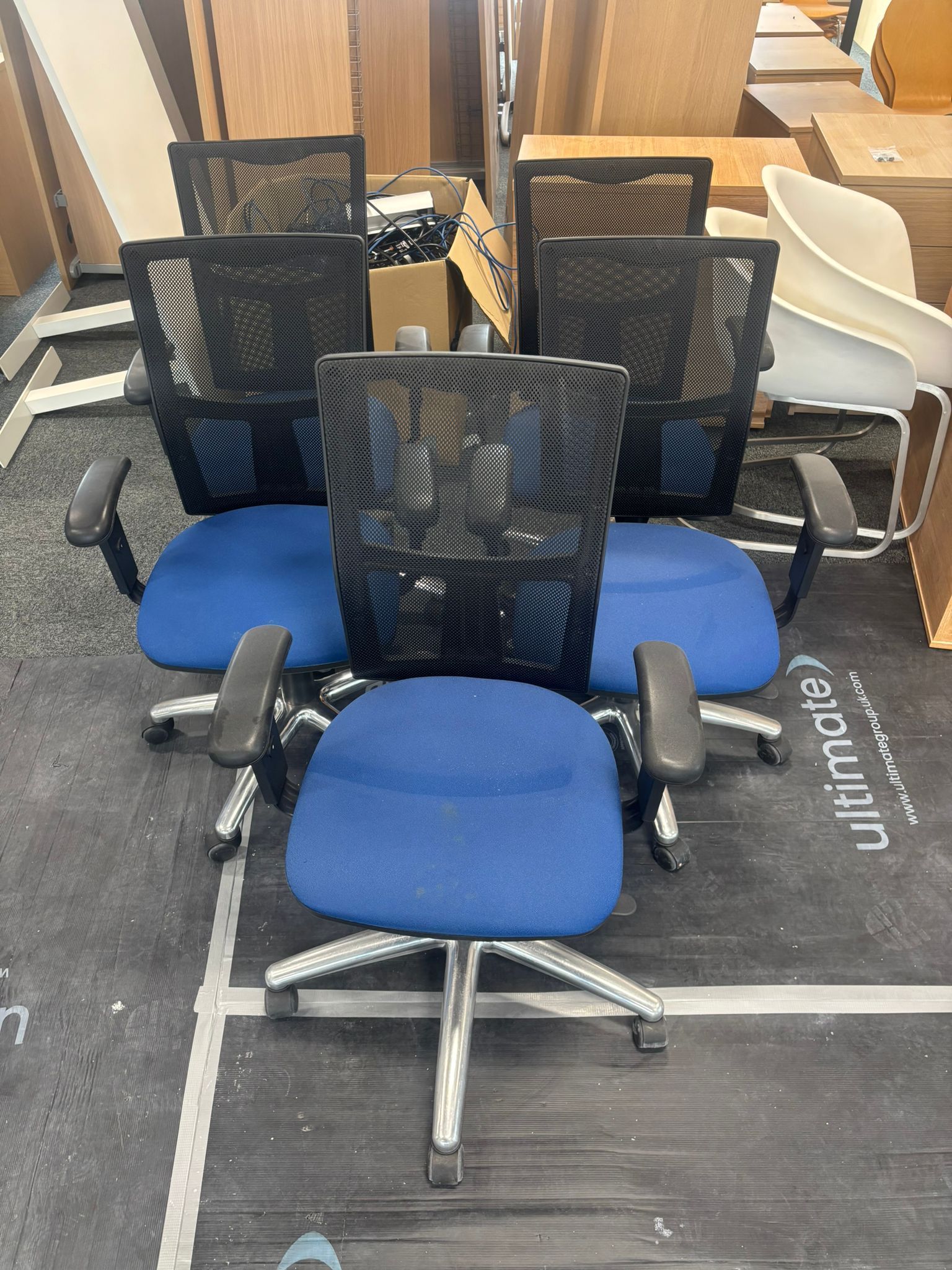 Used Operator Chairs - Blue With Mesh Back