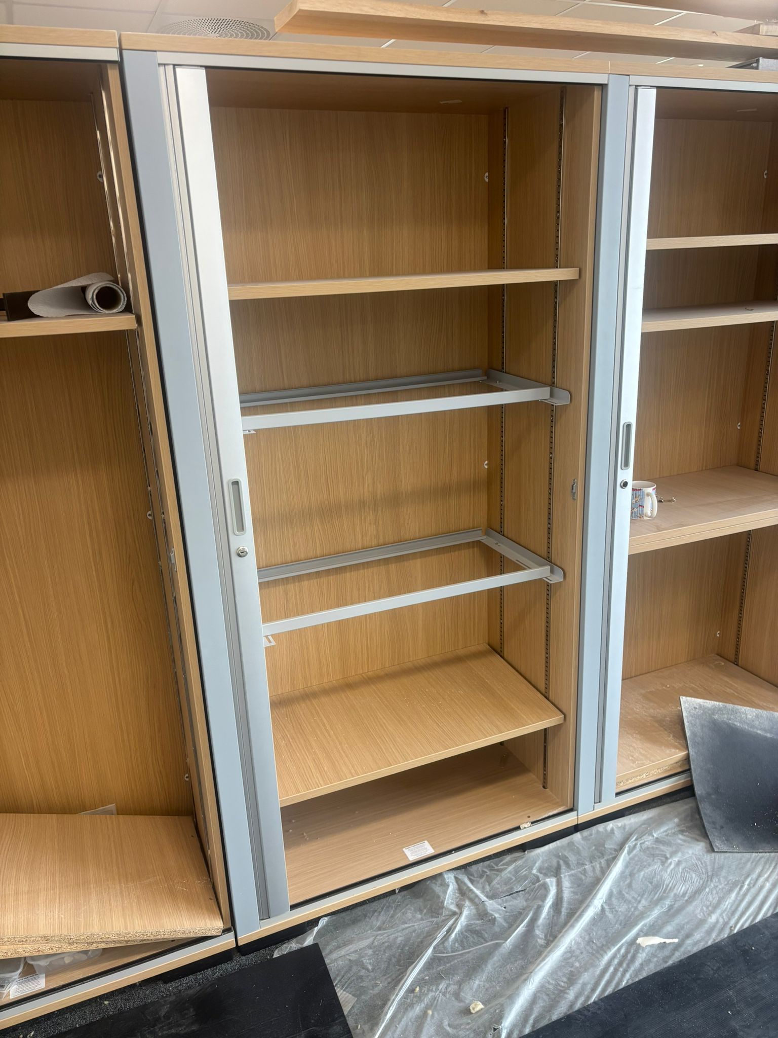 Wooden Tambour Storage Cupboard