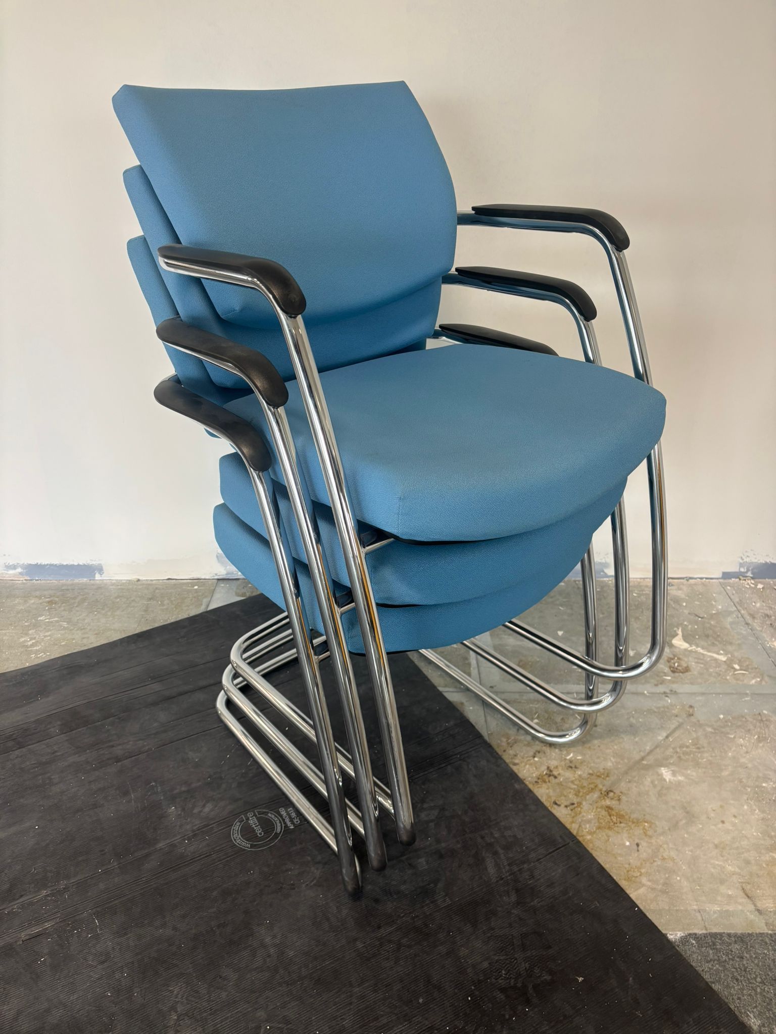 Used Meeting Cantilever Meeting Chairs - Light Blue