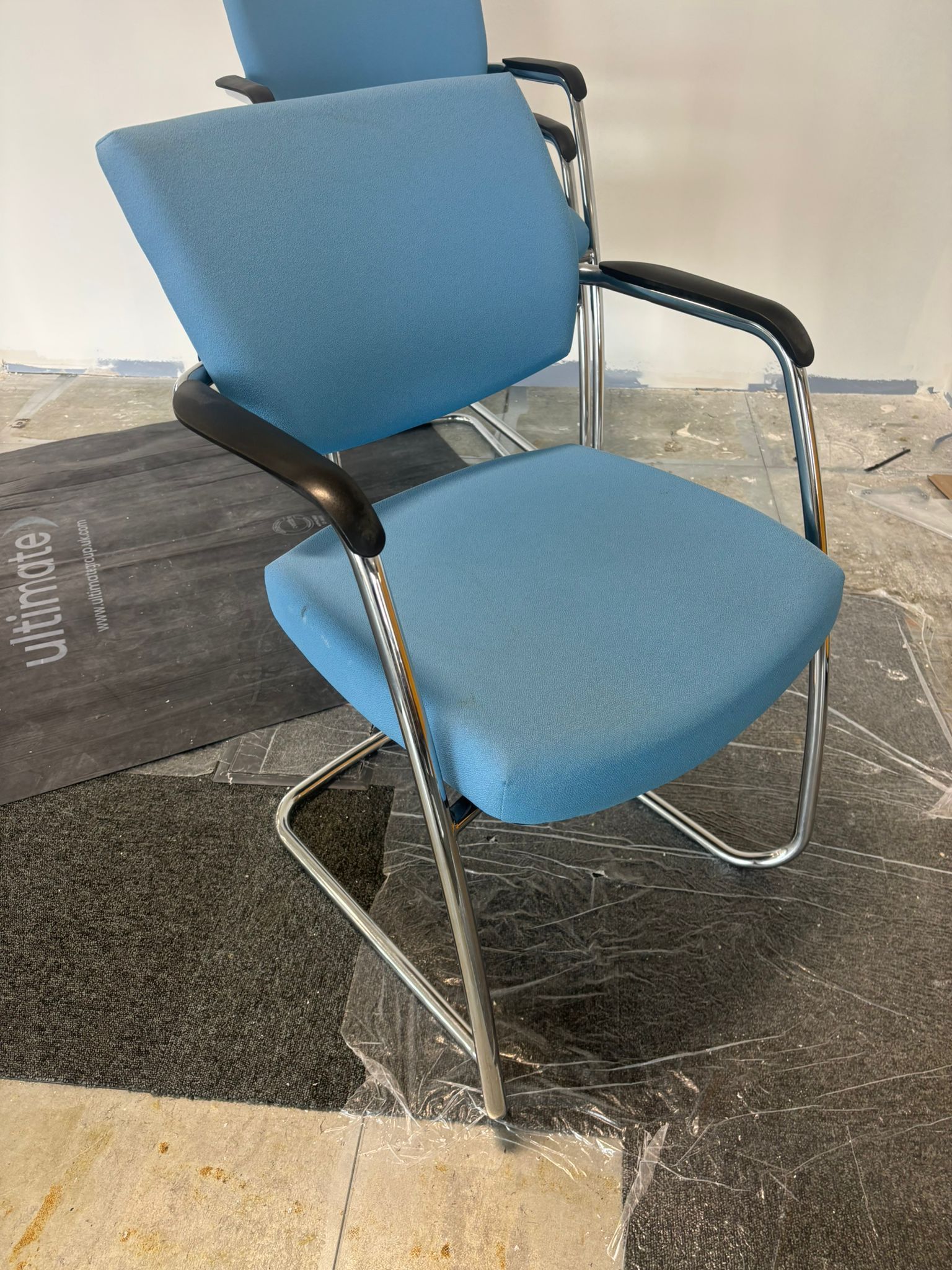 Used Meeting Cantilever Meeting Chairs - Light Blue