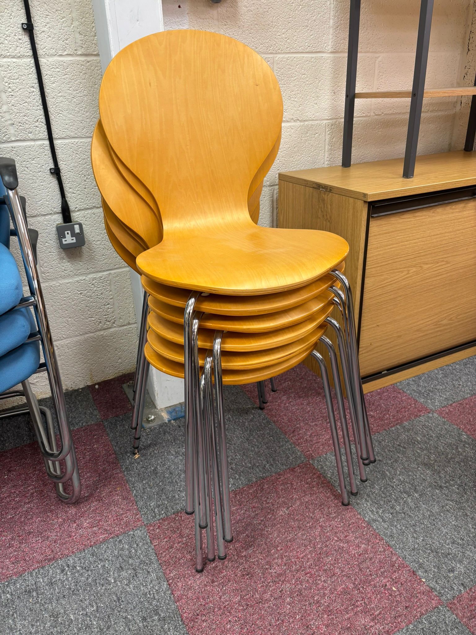 Stacking Canteen Wooden Chairs