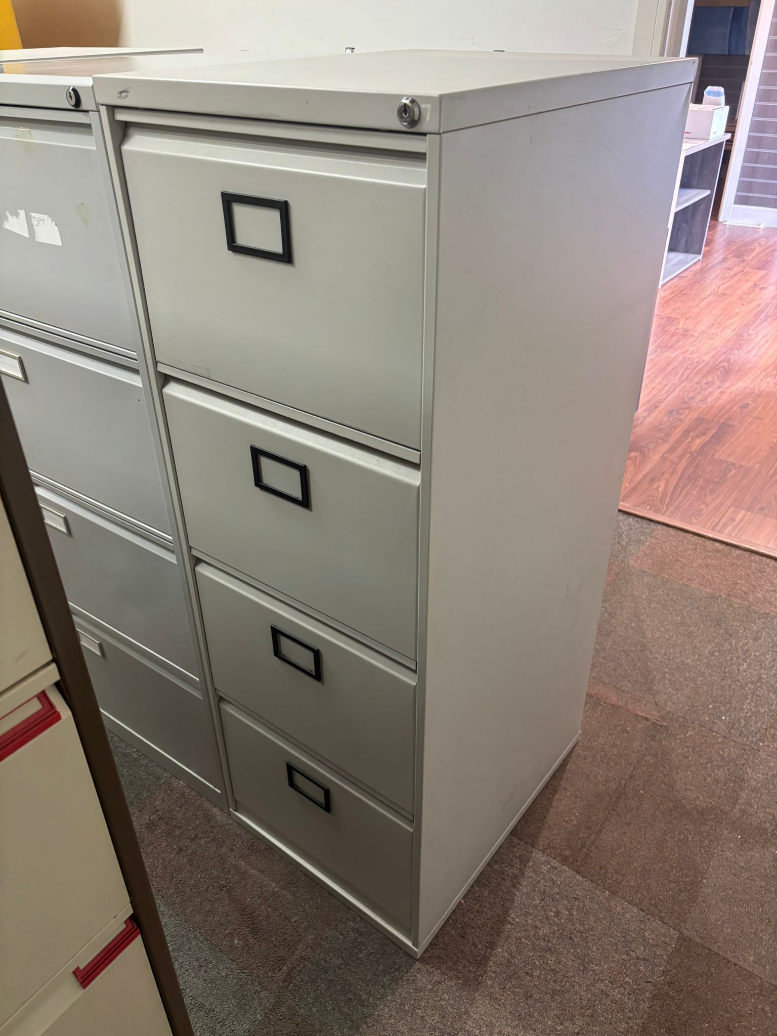 Silver Metal Filing Cabinet