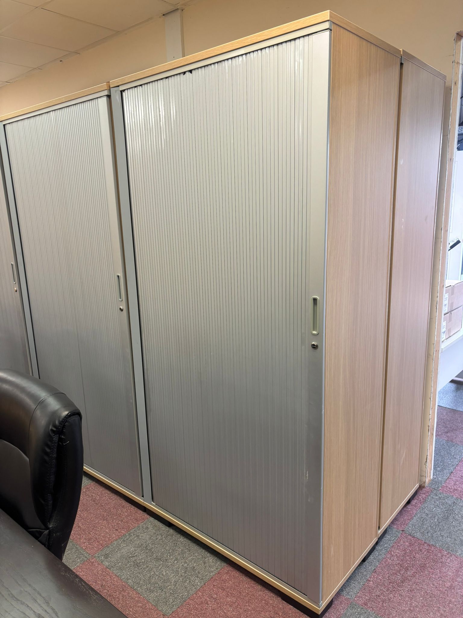 Used Tambour Wooden Cupboards