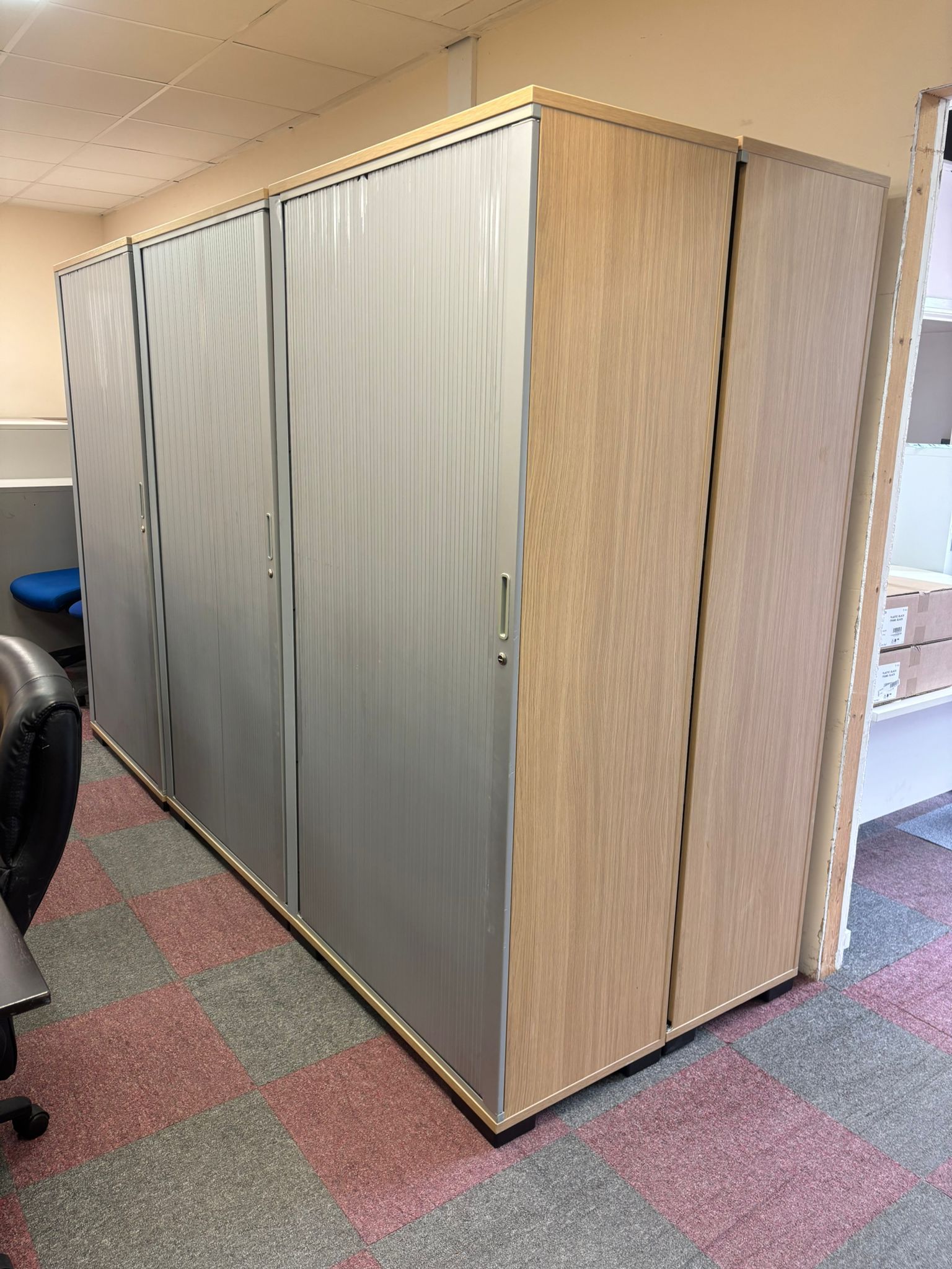 Used Tambour Wooden Cupboards