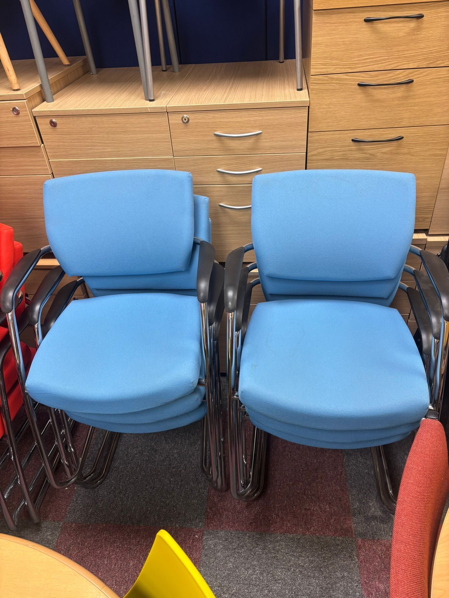 Used Stackable Meeting Chairs - Light Blue