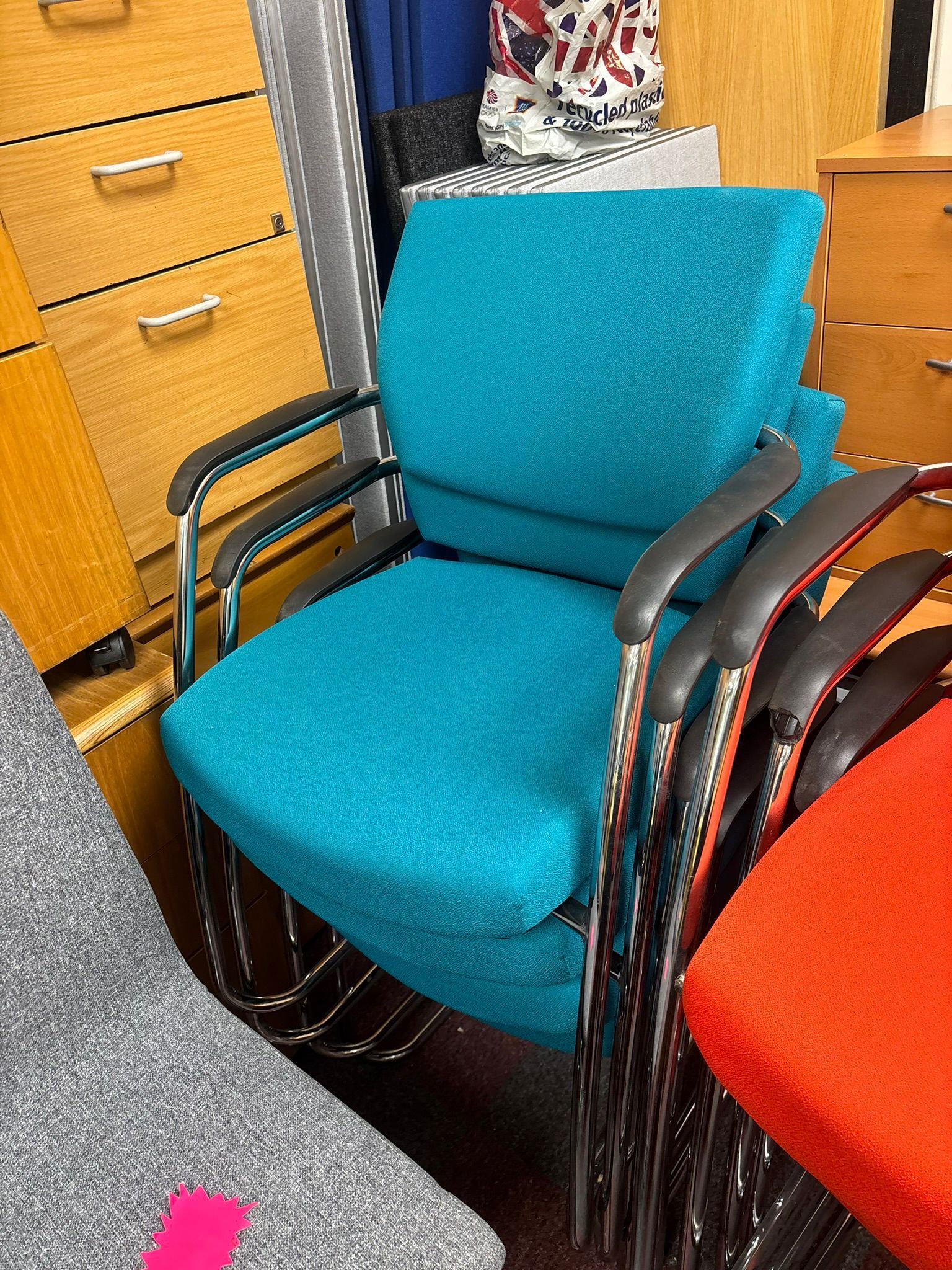 Used Stackable Meeting Chairs - Green