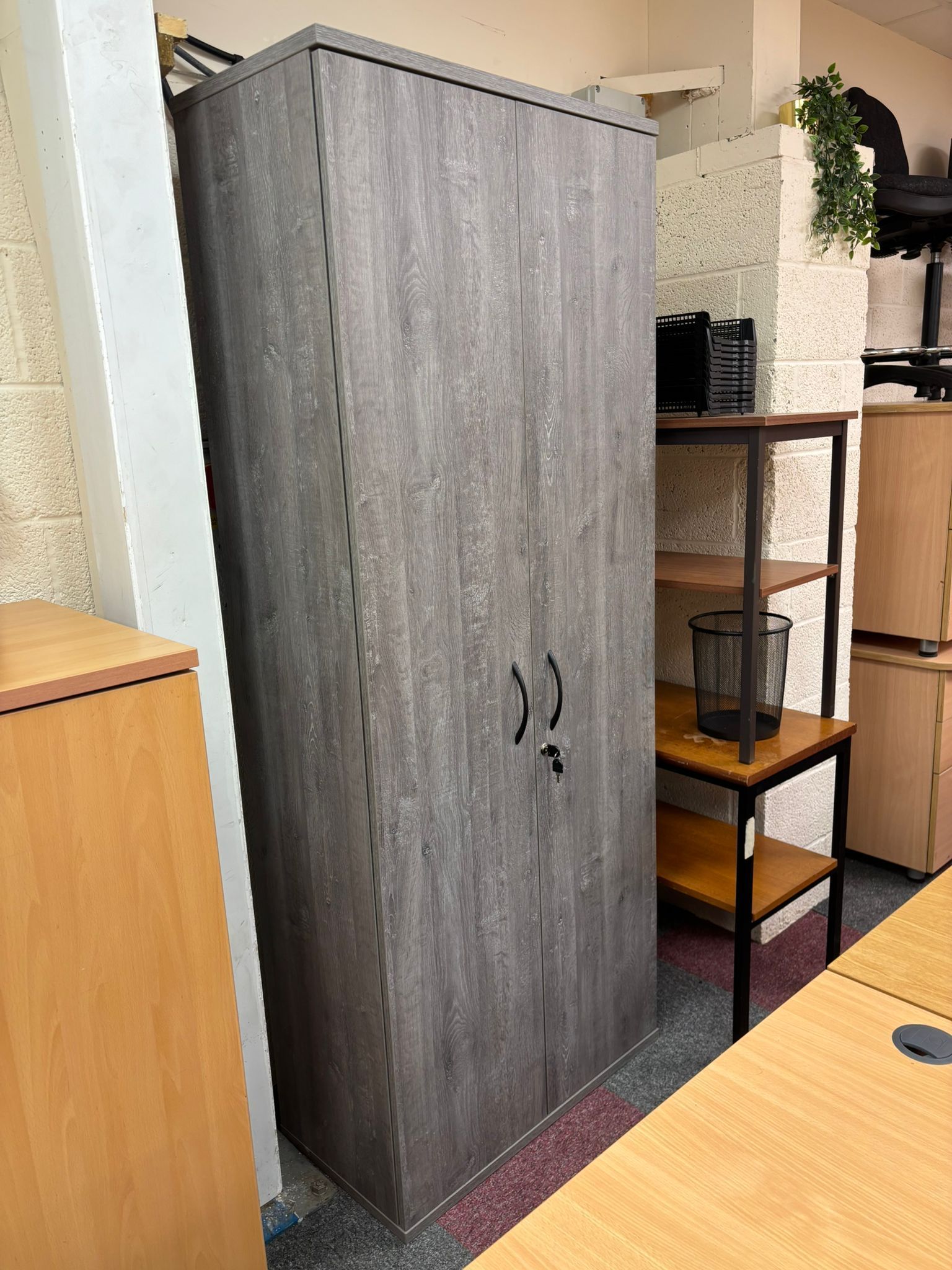 Used Grey Oak Storage Cupboard