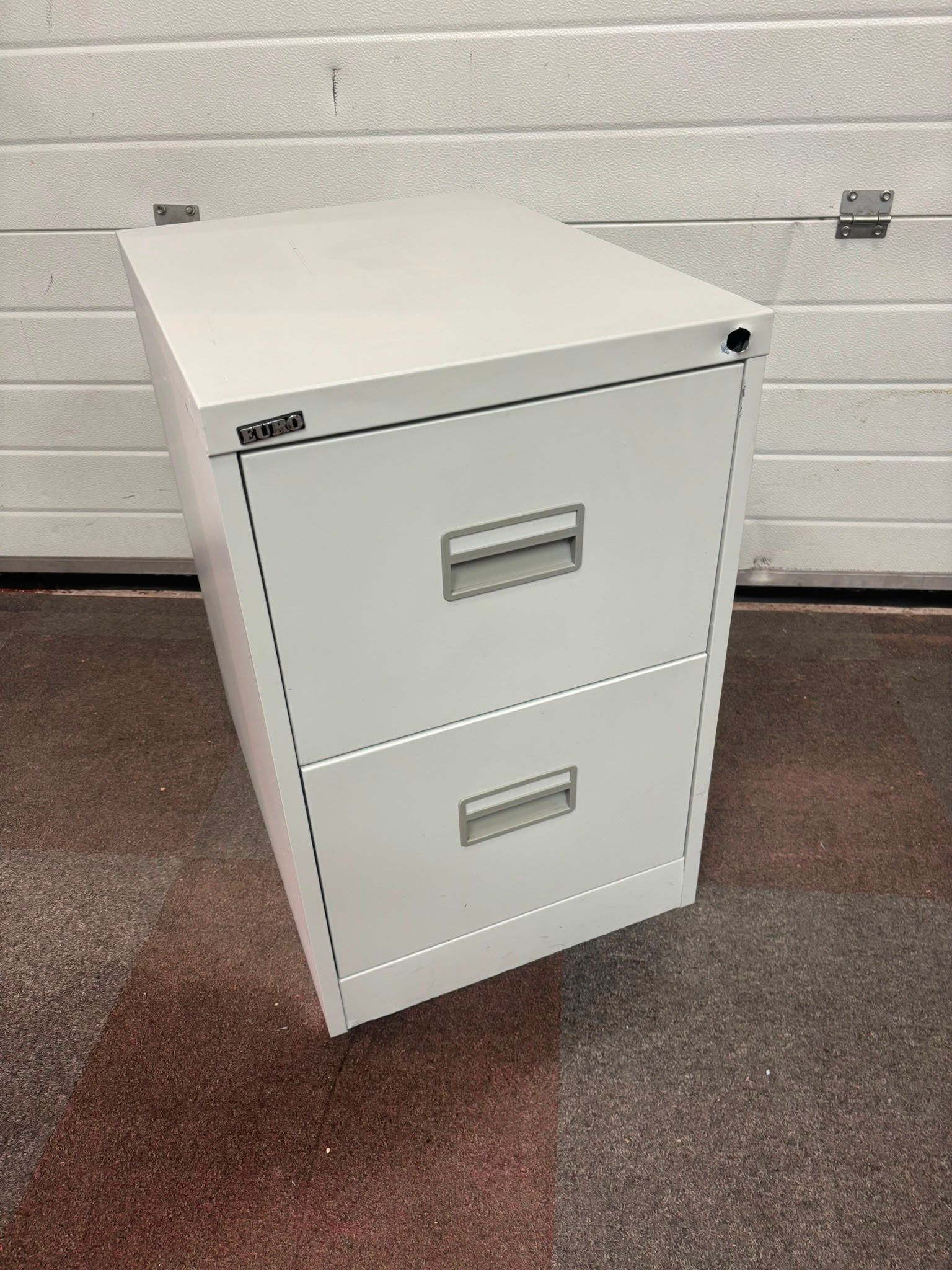 Used 2 Drawer Euro Filing Cabinet - No lock