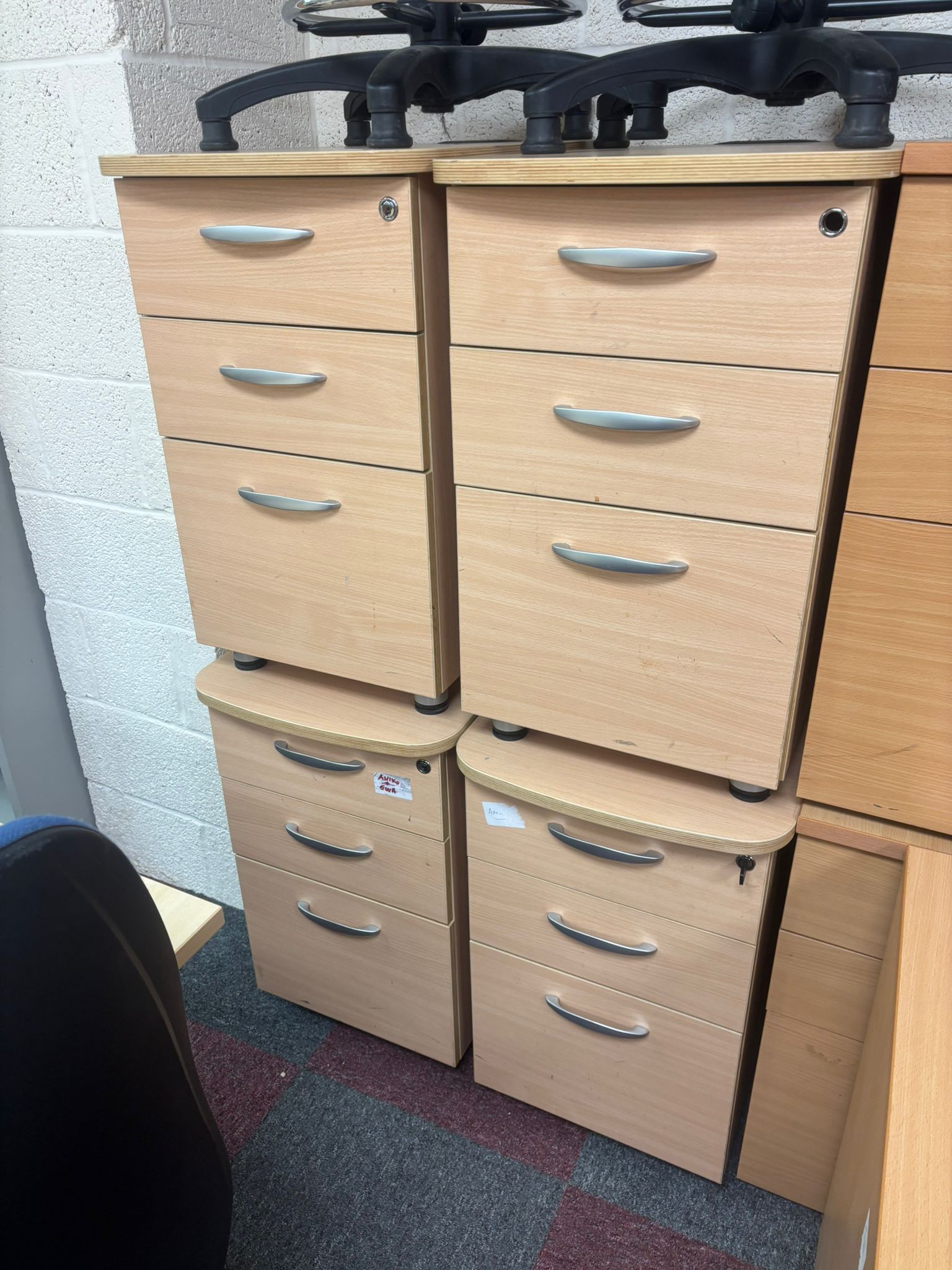Used Right Hand Desks With matching Desk High Pedestal