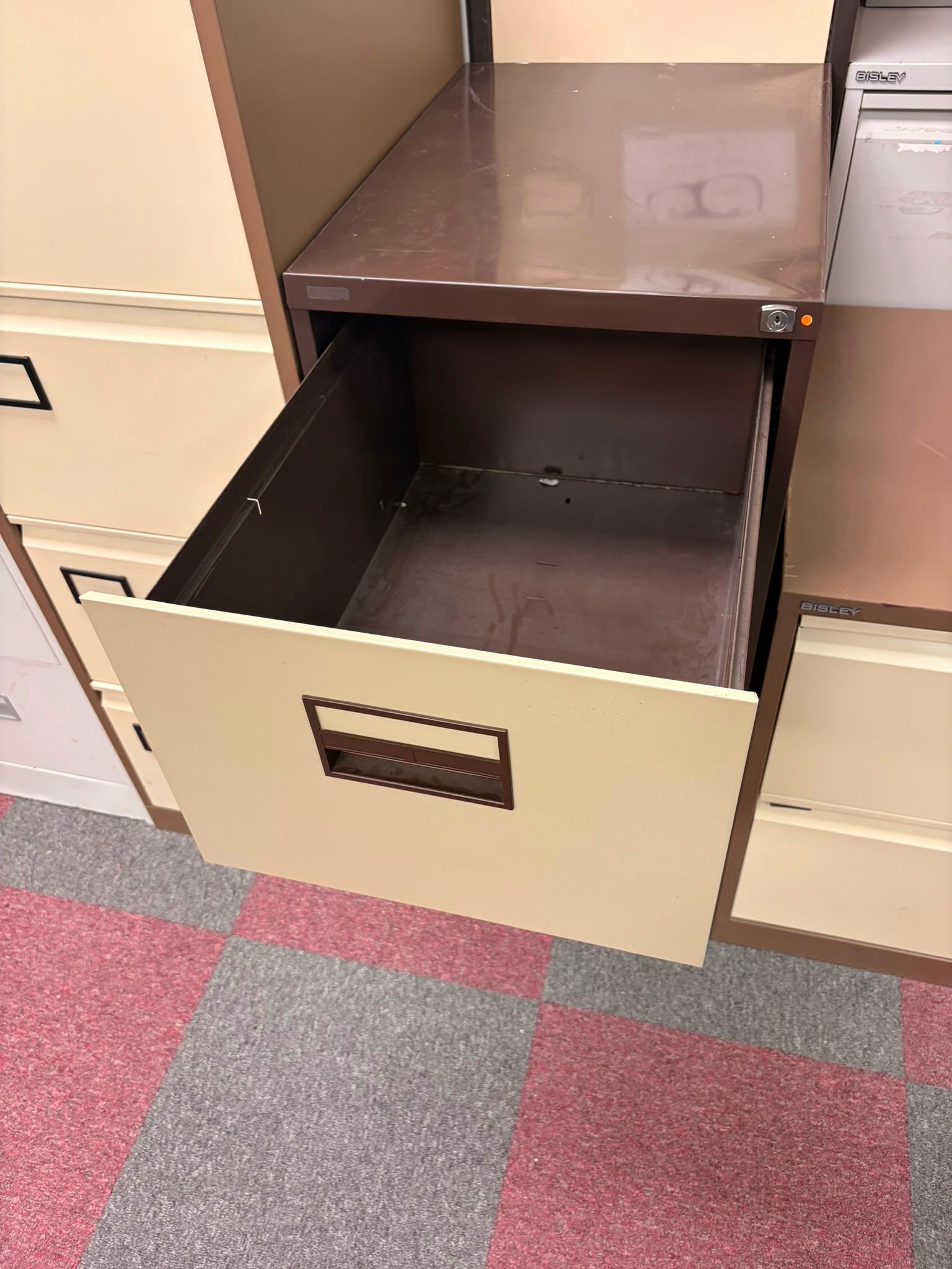 Used Three Drawer Filing Cabinet - Coffee And Cream