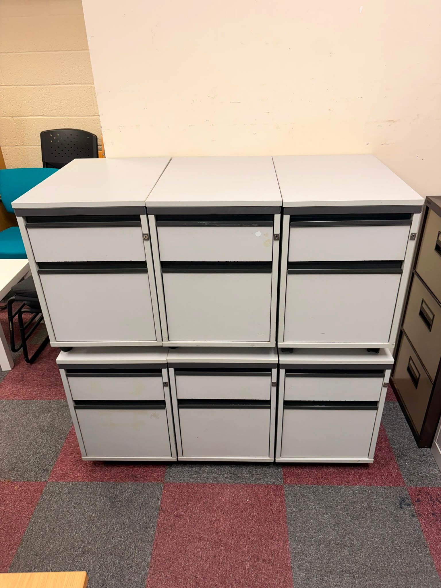 Used Under Desk Pedestals - Grey