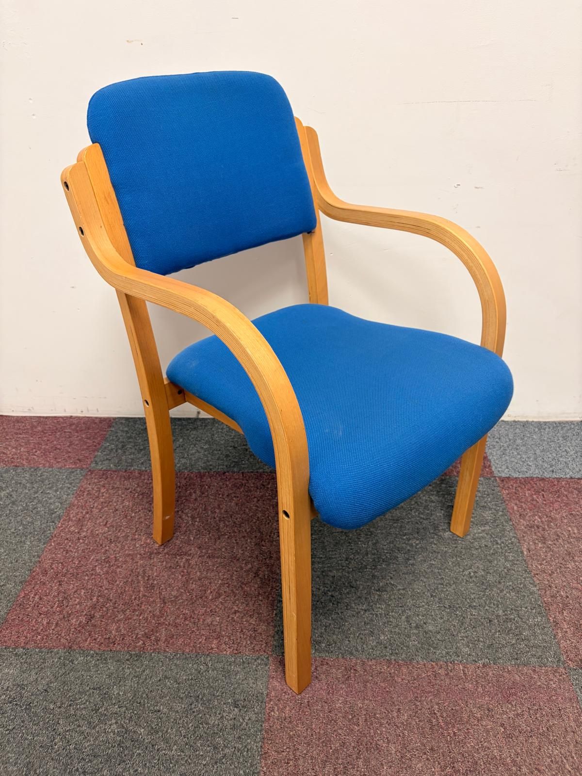 Used Wooden Frame Stacking Arm Chairs