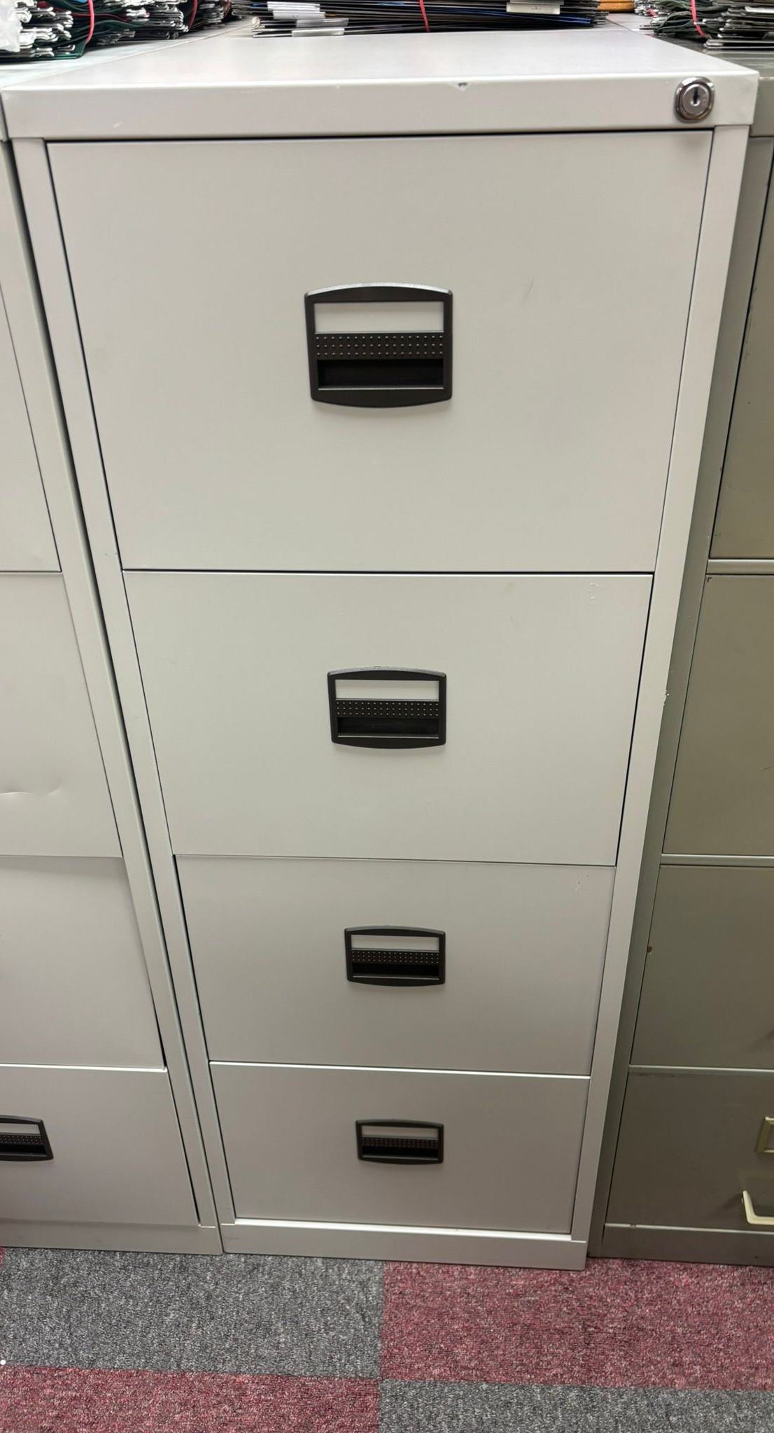 Used 4 Drawer Silver Filing Cabinet