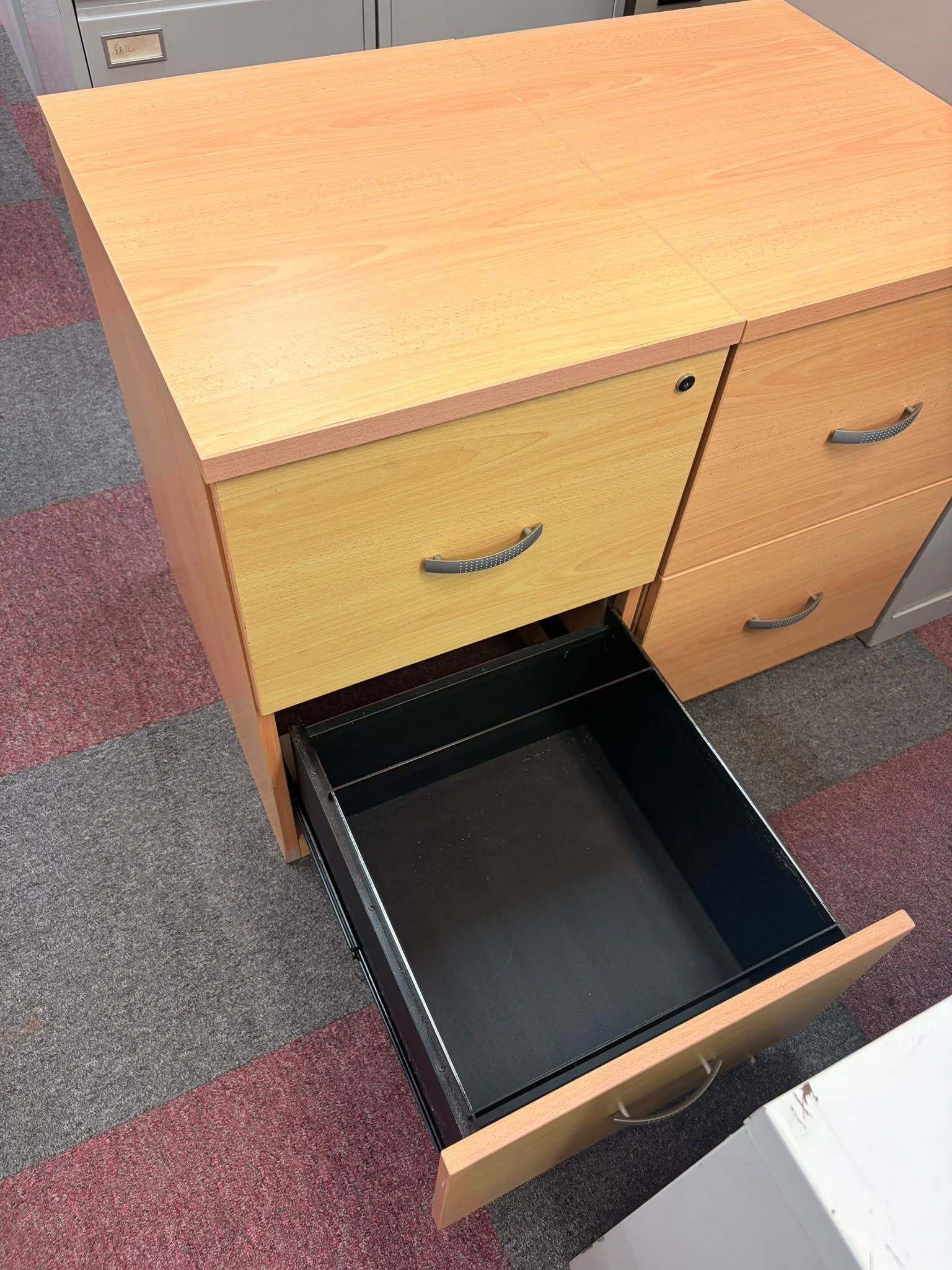Used Wooden Filing Cabinet - Two Drawer