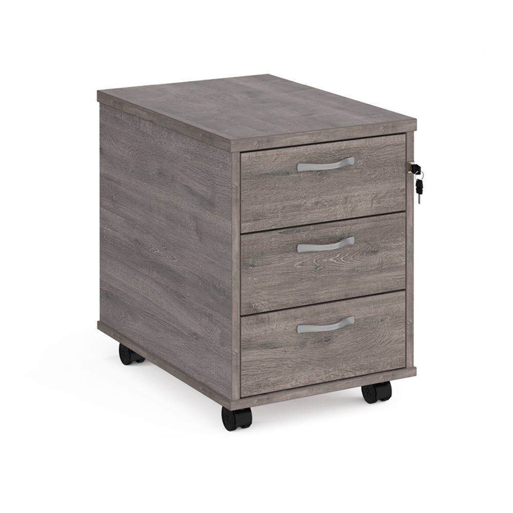 Mobile Under Desk Pedestal In Grey Oak